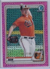 KEEGAN AKIN 2020 BOWMAN CHROME PROSPECT PINK MEGA BOX MOJO REFRACTOR #D 007/199