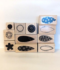 Stampin Up Pick A Petal Daisy Flower Wooden Rubber Stamps Set of 11
