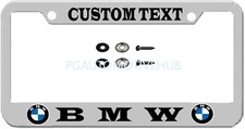 License Plate Frame Stainless Steel Chrome Vinyl Letters Logos For Bmw Custom