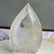 323G Natural White Crystal Obelisk Transparent Quartz Energy Column Reiki
