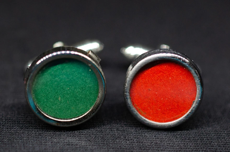 Tasten Manschettenknöpfe + Box Miniblings Ampel Schreibmaschinentaste rot grün - Bild 3 von 4