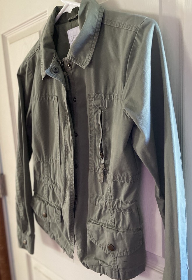 Delia army Style jacket blazer Olive green casual Sz X Small
