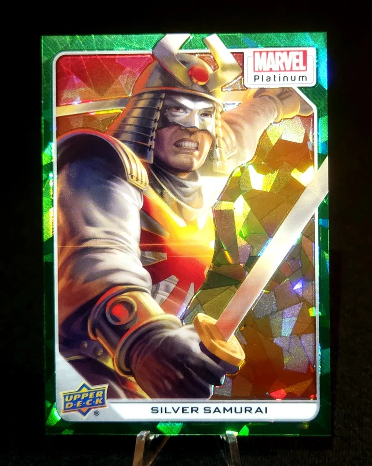 2023 Upper Deck Marvel Platinum Green Crackle /99 ~ SILVER SAMURAI Parallel Card - Image 2 of 4