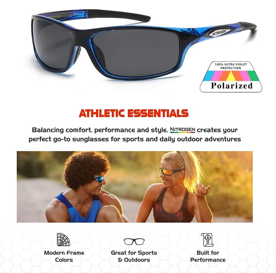 NEW Polarized Men Sport Sunglasses Driving Pilot Fishing Eyewear Wrap Glasses US - Image 2 of 4