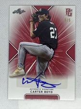 2021 LEAF PERFECT GAME RED PAPER CARTER BOYD RC AUTO # 5/5