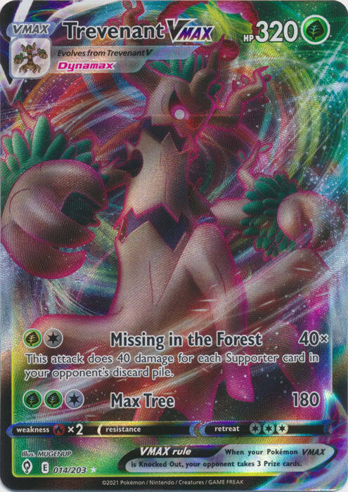 trevenant vmax pokemon card value 014/203 Evolving Skies Full Art Ultra Rare VMAX rule Pokemon Card Game/[SI] Start Deck