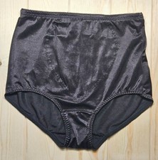 VTG Bali Black Nylon Underwear Spandex Briefs Girdle Panty Size M 8710