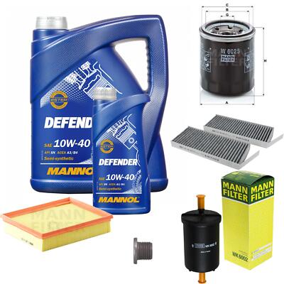 MANN Inspektionspaket 6 L MANNOL Defender 10W-40 für Renault Latitude 2.0 16V