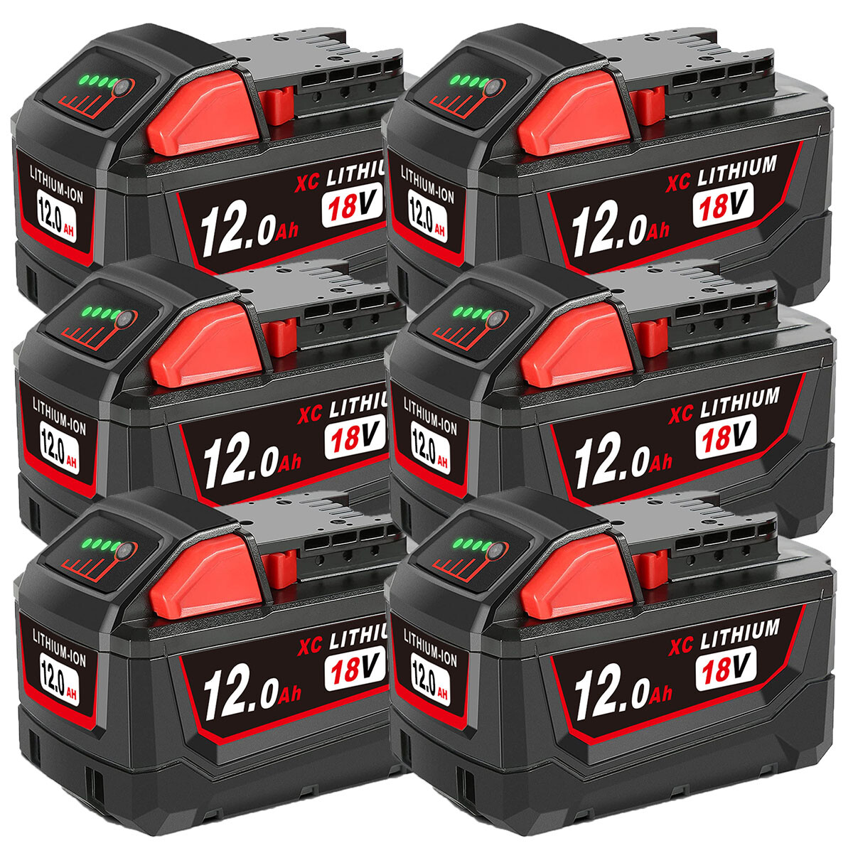 1-6 Pack Batería Para Milwaukee Para M18 M18B5 18V XC 12.0Ah 8.0 Ah Li-Ion 48-11-1860