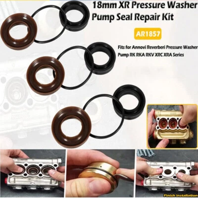 SANS MARQUE AR1857 Seal Kit 18mm for Annovi Reverberi Pressure Washer Pump RK RKA RKV XRC/A