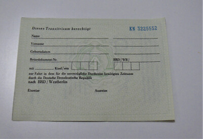 VTA/DDR / PKE-Passkontrolleinheit(MfS) / Grenztruppen / Zoll ; originales Visum 