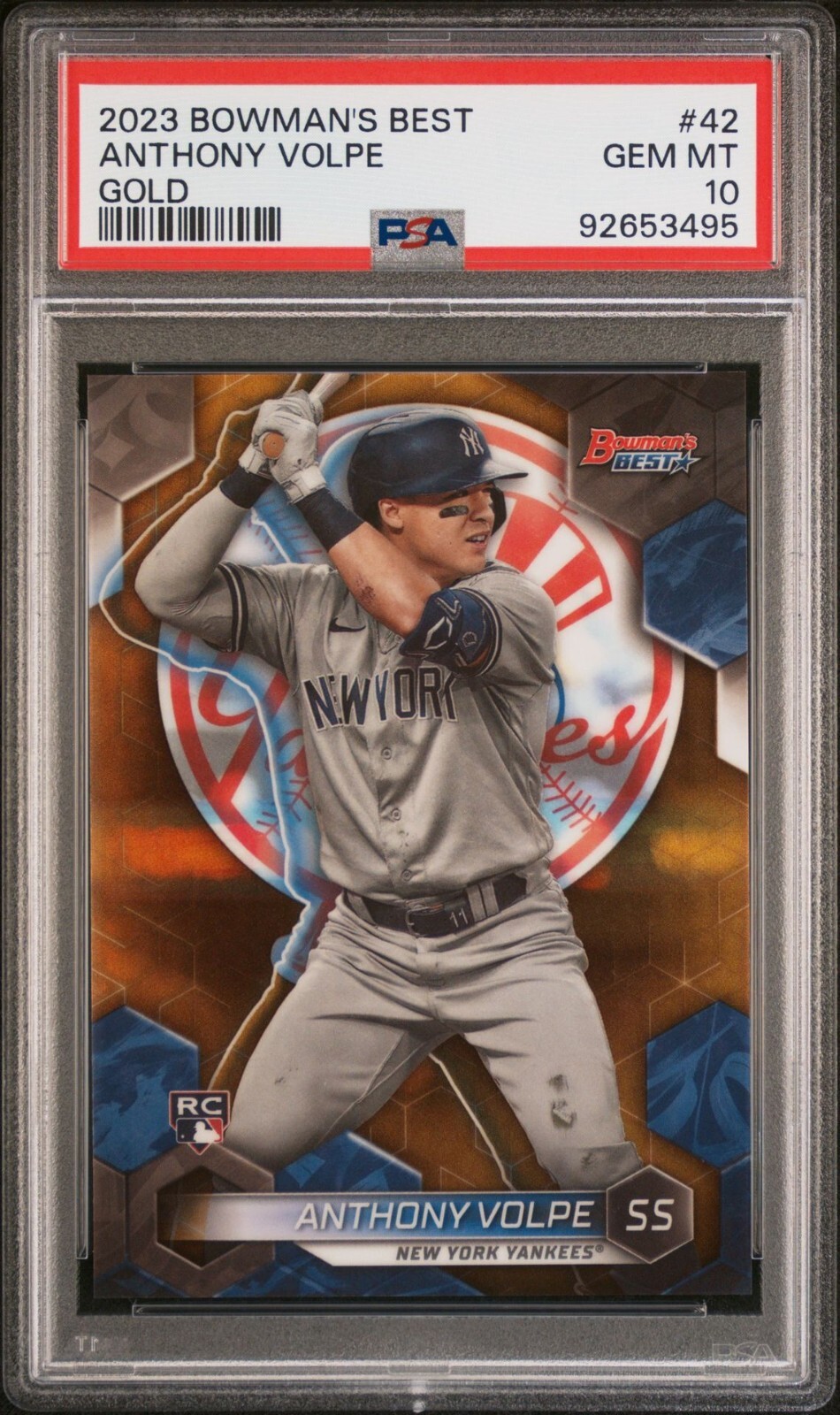 ANTHONY VOLPE 2023 BOWMANS BEST GOLD#42 (RC) 02/50 PSA 10 GEM MINT!!