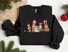 Christmas Sweatshirt, Dog Mama Hoodie, New Year Dogs Crewneck, Animal Lover Gift