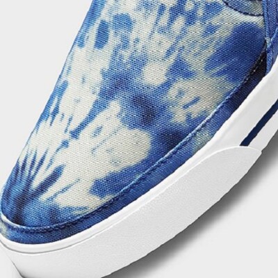 Nike Court Legacy Blue and White Tie Dye Slip On Sneakers NIKE COURT LEGACY SLIP-ON SNEAKERS TRAINERS MEN SHOES TIE  main image 3