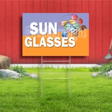 Sunglasses Coroplast Sign Plastic Indoor Outdoor Yard Sign FREE SHIPPING