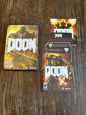 Doom 2016 (PC Game) w/ Inserts Great Condition Windows  