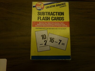 Vintage 1986 Creative Guidance Games Subtraction Boxed Flash Cards (49 Cards)