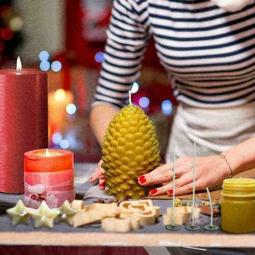 Vorgewachste Kerzendochte mit Halterungen lang geklopft für Kerzenherstellung 150 mm Handwerk - Bild 3 von 10