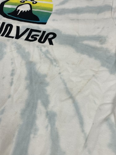 Quiksilver Blue White Tie Dye Pullover Double-Sided Fleece Graphic Hoodie Size S - Picture 8 of 14