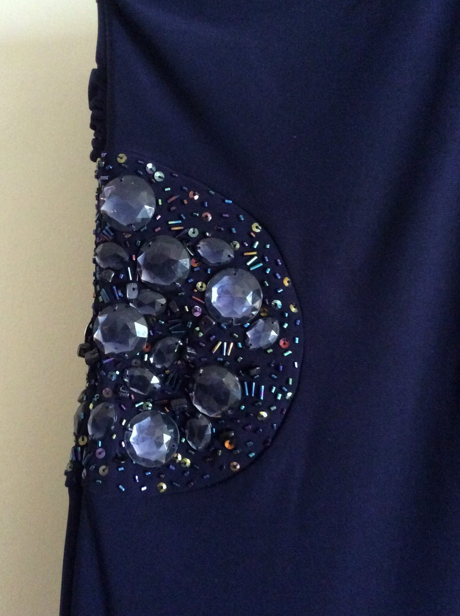 js boutique navy blue dress JS Boutique Navy Blue with silver Beads and Sequins Party Dress