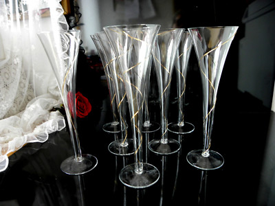 1 Sektflöte (von 7) Champagner Leonardo Strada Goldspirale h 26 cm