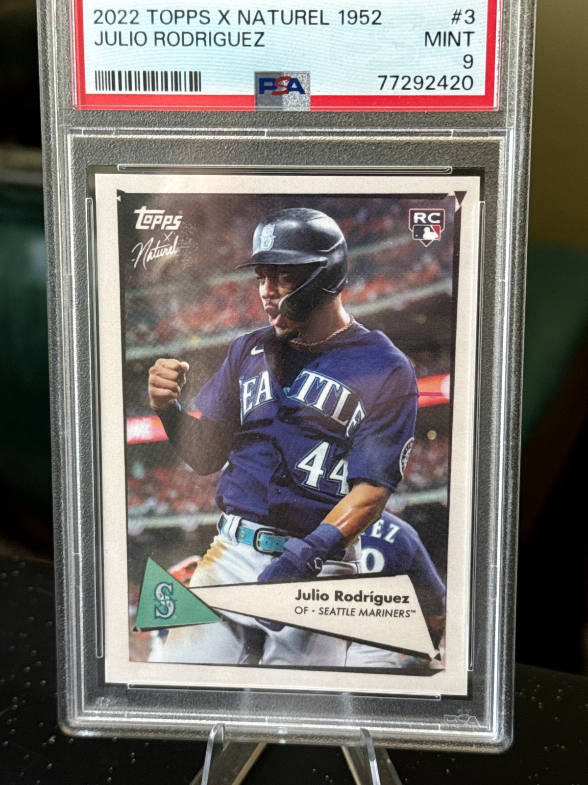 2022 TOPPS X NATUREL 1952 JULIO RODRIGUEZ #3 RC Seattle MARINERS PSA 9