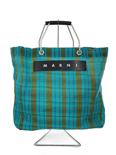 MARNI Tote Bag GRN Stripe Market