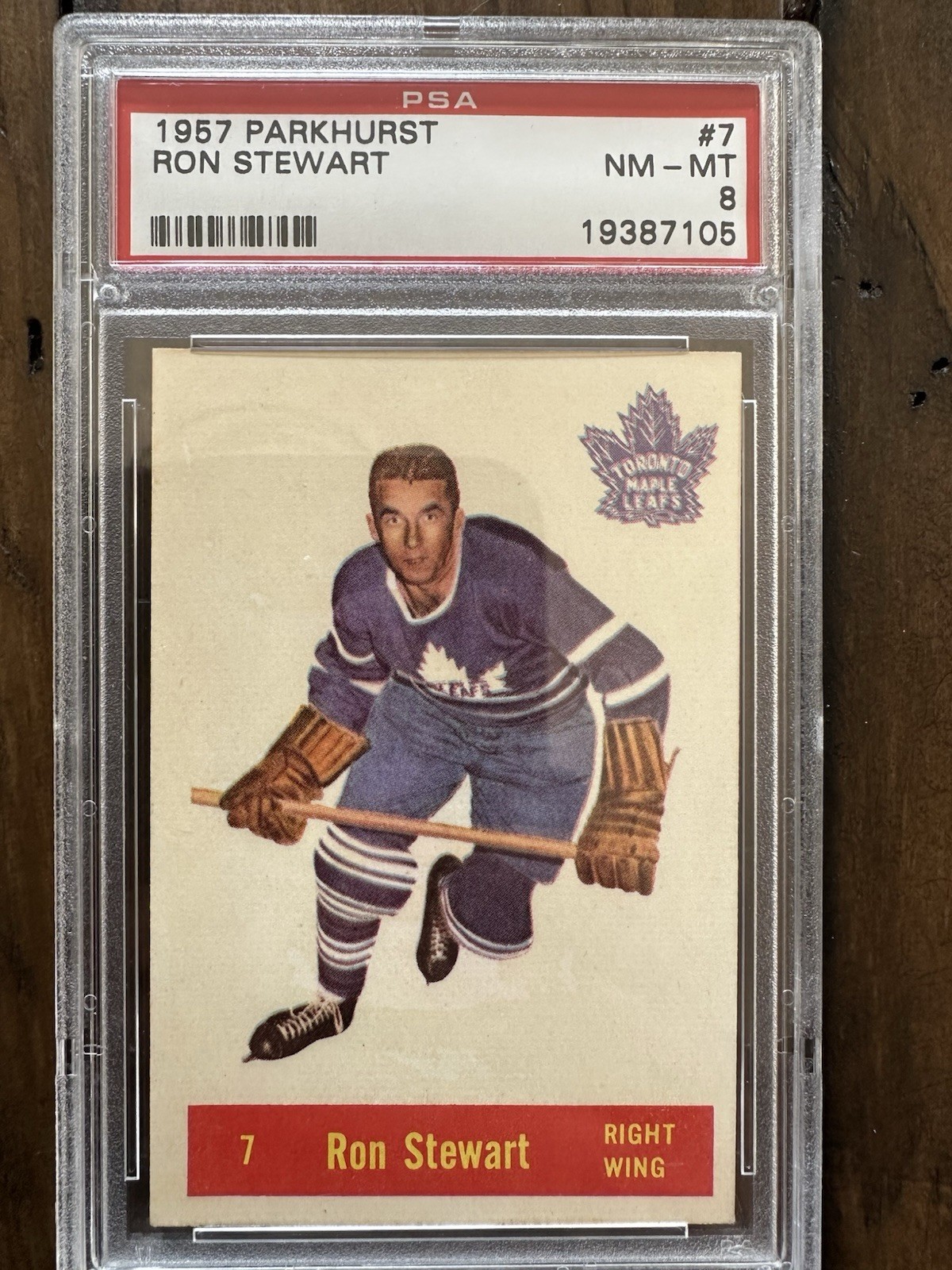 Ron Stewart #7 (Hockey Cards 1957 Parkhurst) — is it worth grading?