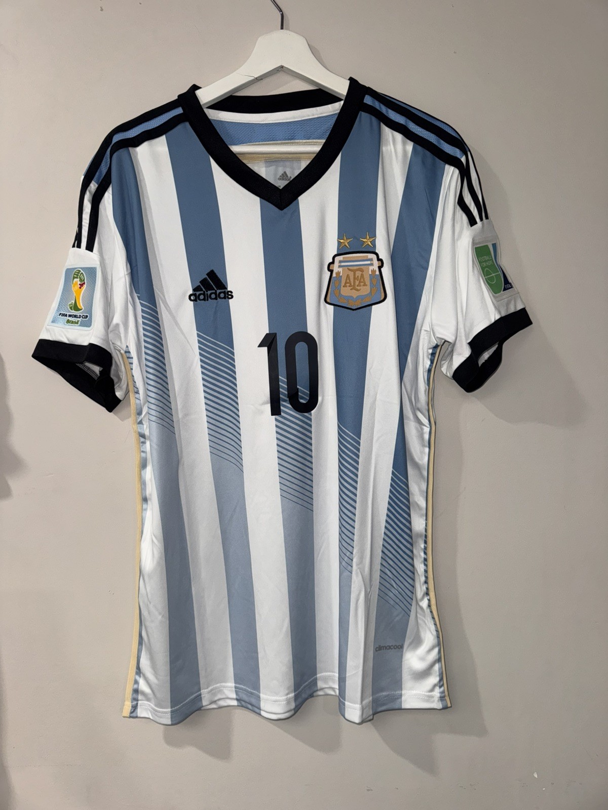 Argentina World Cup 2014 Lionel Messi Large Home Soccer Football Jersey Retro