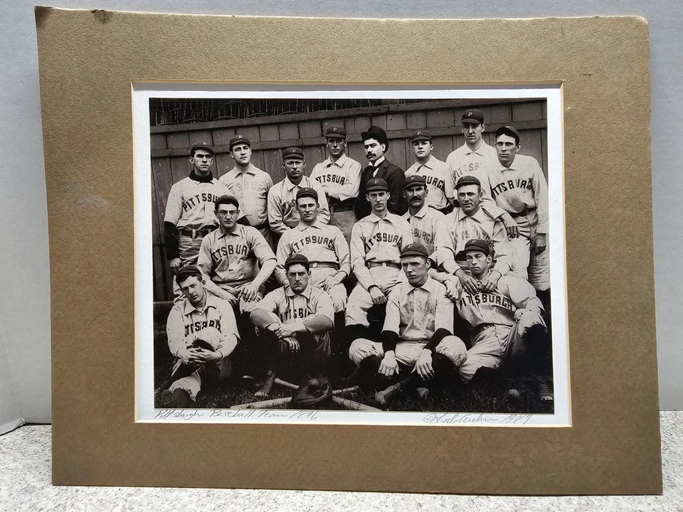 Pittsburgh Pirates MLB 1896 Team Photo Connie Mack Printed 1984 - Image 2 of 4