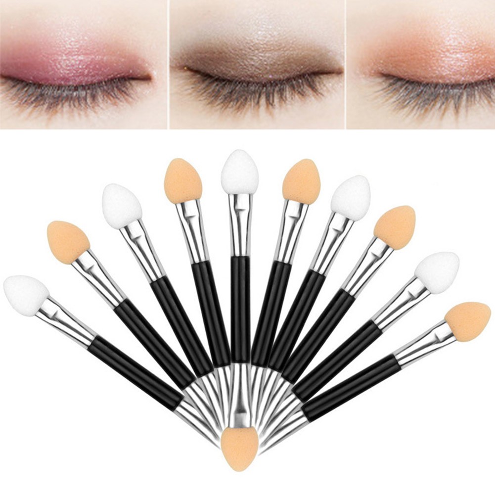 10pcs Double Ended Disposable Eye Shadow Sponge Applicators Make Up Brushes New