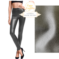 Estella Leggings By Wolford 38 Office Grey Grau GläNzend Lederimitat Hose