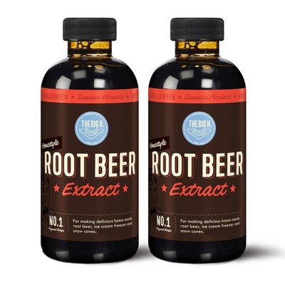 Hires Big H Root Beer Extract, Root Beer Soda and Dessert Syrup, 4 Fl Oz