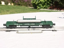Vintage Lionel #3362 Helium Tank Unloading Car w/(2) wood tanks (1961-1963)-Exc.
