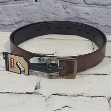 Levis Leather Belt Mens Size M 32"-36" Rustic Brown Branded Buckle New NWT