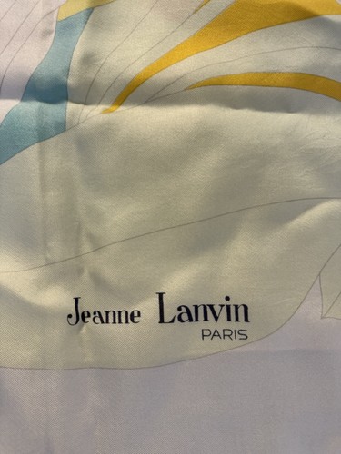 Vintage Jeanne Lanvin Silk Scarf Floral Print France #RN18699 - Picture 3 of 14