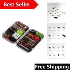 Fly Fishing Assorted Flies Kit - 64-Pc, Durable Metal with Magnetic Box