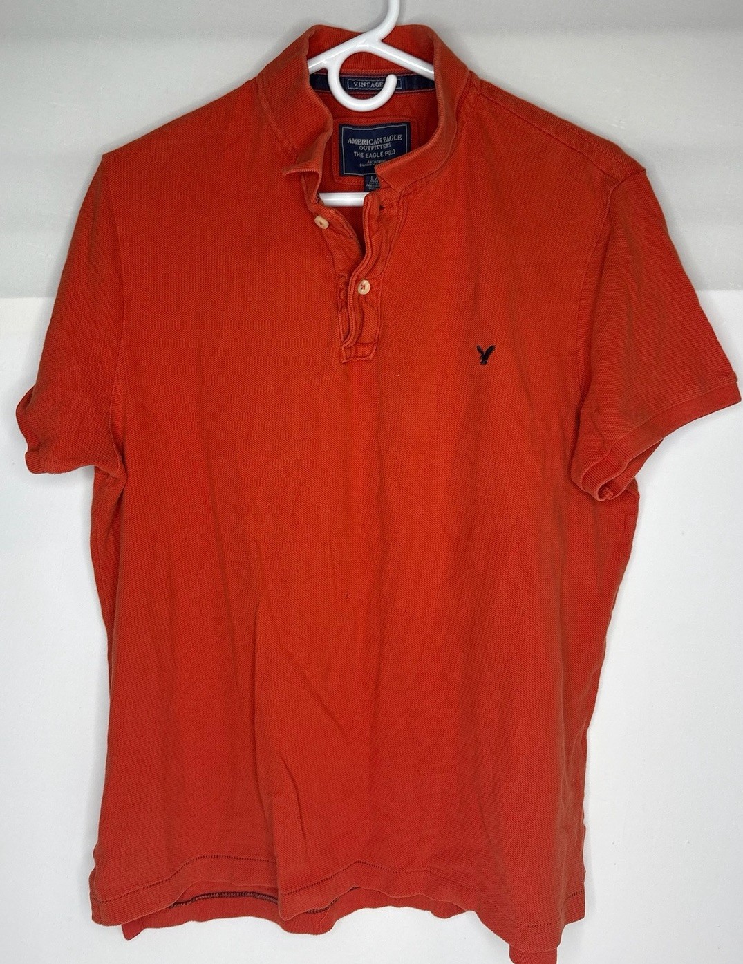 American Eagle Outfitters "The Eagle Polo" Orange Vintage fit Men’s Size Large
