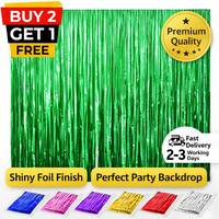 2M-3M FOIL FRINGE TINSEL BACKDROP CURTAIN DOOR WEDDING BIRTHDAY PARTY DECORATION
