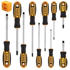 11 Piece Magnetic Screwdriver Set 5 Phillips 5 Flat Tips for Fastening Loosening