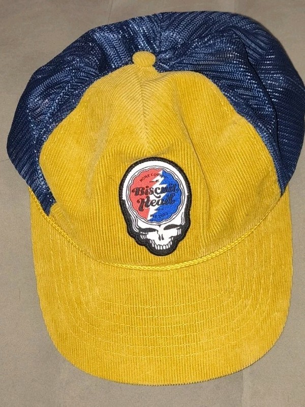 Grateful Dead Cap Hat Biscuit Head Richardson Outdoor Tan/Blue Corduroy OSFA