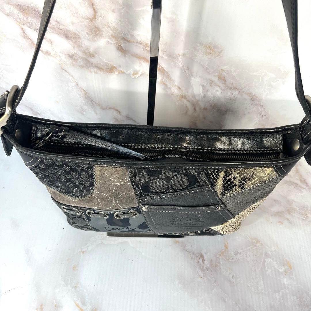 COACH Patchwork Exotic Leather Python Studs Cross… - image 8