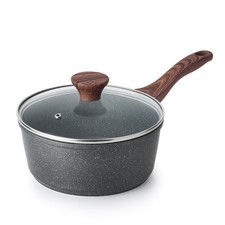 SENSARTE 2.5 Quarts Nonstick Saucepan with Lid, Quarts, Gray Granite