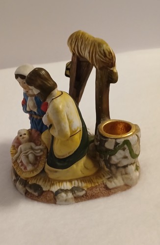 Nativity Scene Porcelain Candle Holder - Picture 4 of 10