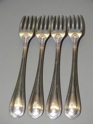 -4 METALLGABELN SILBER CHRISTOFLE COLLECTION REASSORT ART aus TISCH D