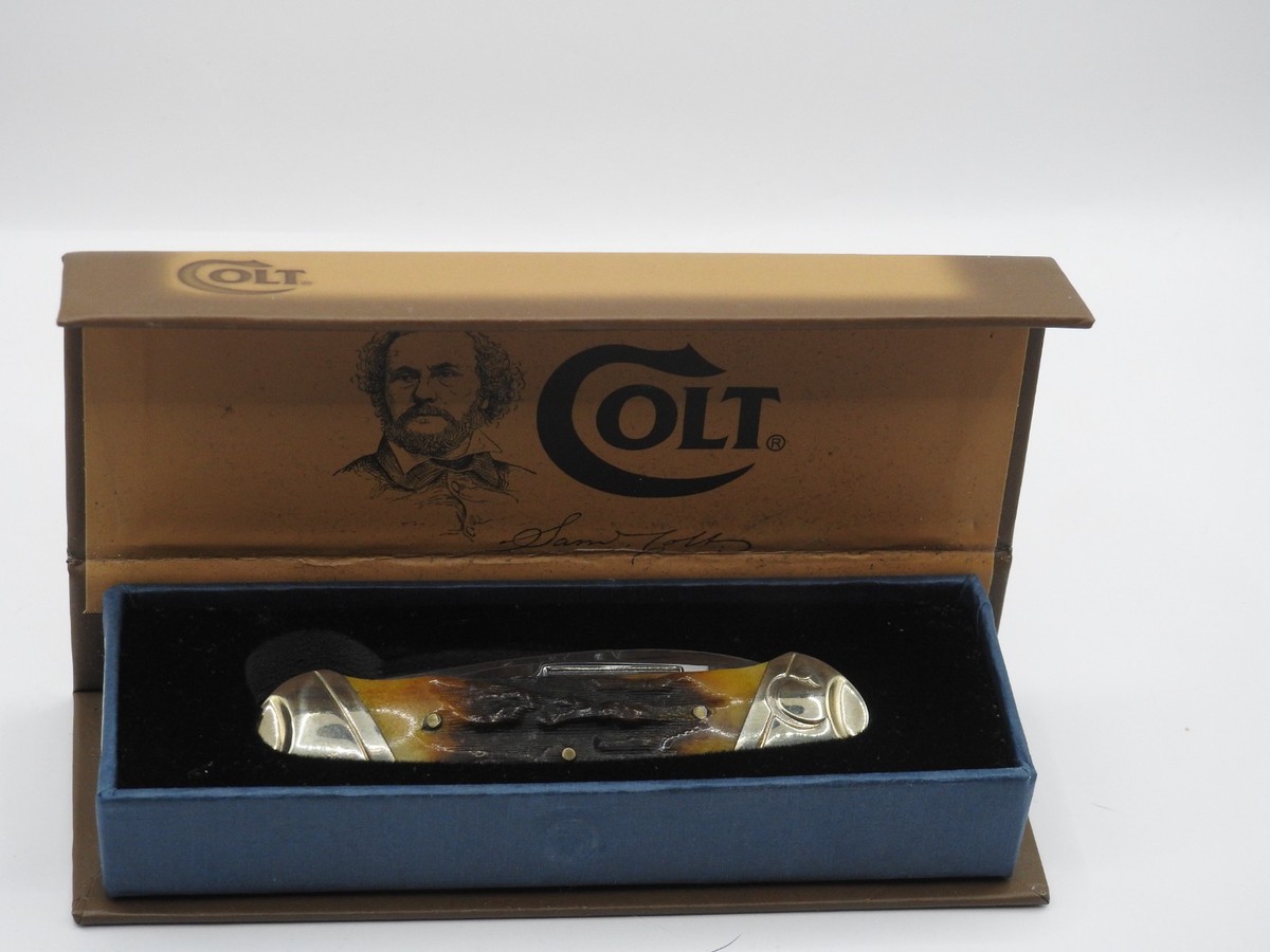 Colt The Legend Continues Pocket Knife CT209 2 Blade Bone Stag New