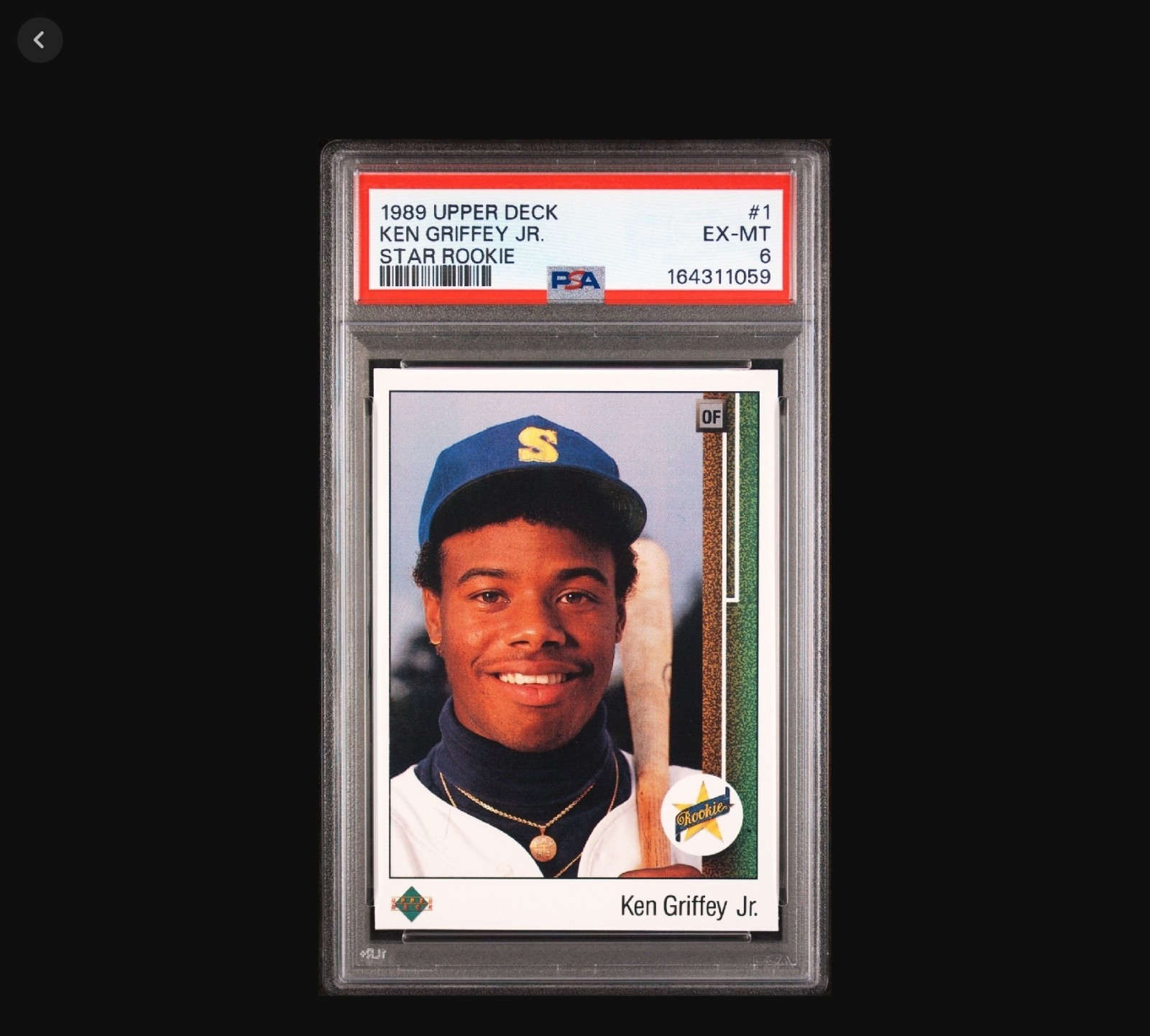1989 UPPER DECK 1 KEN GRIFFEY JR. STAR ROOKIE - PSA 6