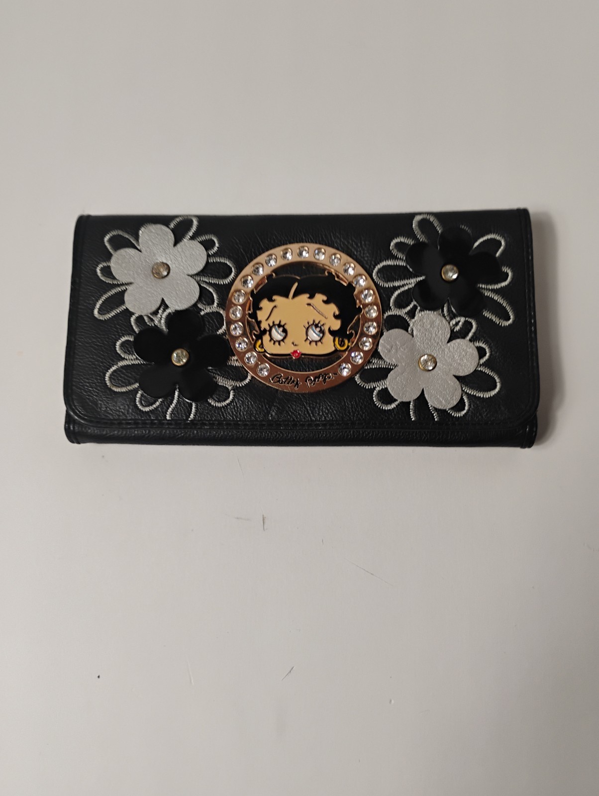 Betty Boop Wallet Black Rhinestone Studded Cartoon Character