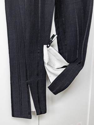 Ann Demeulemeester black striped cropped jacquard pants, FR36, XS