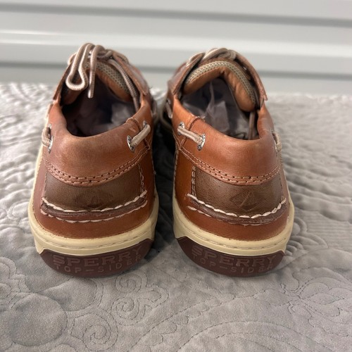 Sperry Top-Sider Mens Billfish Tan Leather Mesh Boat Shoes Deck Shoes 3-Eye - Imagen 4 de 10